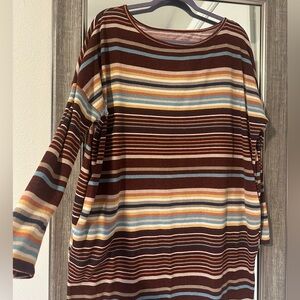 Striped Multicolor Women's Sweater Dress